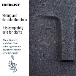 IDEALIST Lite Textured Concrete Effect Oval Indoor Face Pot