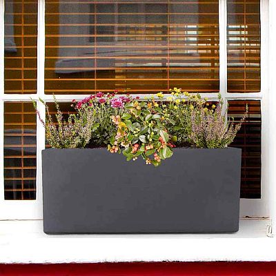 IDEALIST Lite Window Box Light Concrete Planter