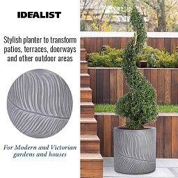 IDEALIST Lite Leaf Embossed Round Planter