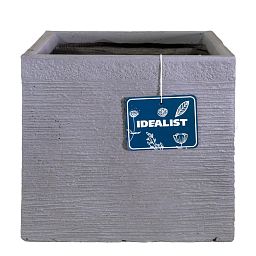 IDEALIST Lite Ribbed Light Concrete Square Planter