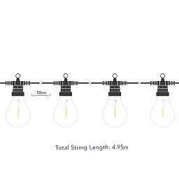Edinburgh USB Premium Solar Outdoor Garland with Lights