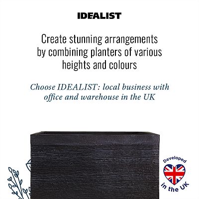 IDEALIST Lite Ribbed Light Concrete Trough Planter