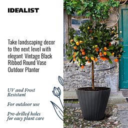 IDEALIST Lite Vintage Ribbed Round Vase Outdoor Planter