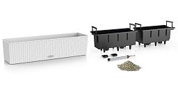 LECHUZA BALCONERA Cottage Trough Poly Resin Self-watering Planter Set