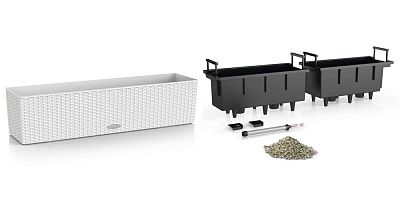 LECHUZA BALCONERA Cottage Trough Poly Resin Self-watering Planter Set