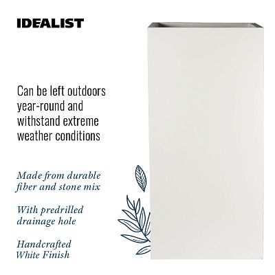 IDEALIST Lite Tall Square Contemporary Light Concrete Planter