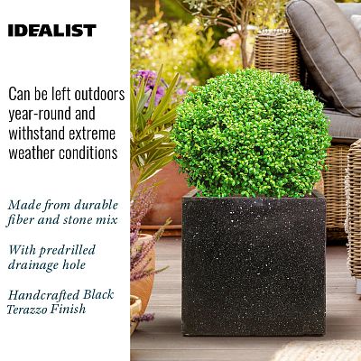 IDEALIST Lite Square Box Contemporary Marble Light Concrete Planter