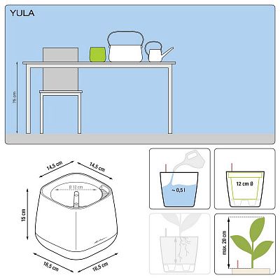 LECHUZA YULA Square Poly Resin Indoor Self-watering Planter