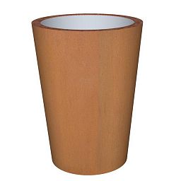 Cortenstyle Conica Topper on Ring Tall Planter IN\OUT