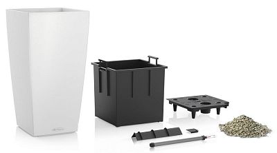 LECHUZA CUBICO Color Square Tall Poly Resin Self-watering Planter