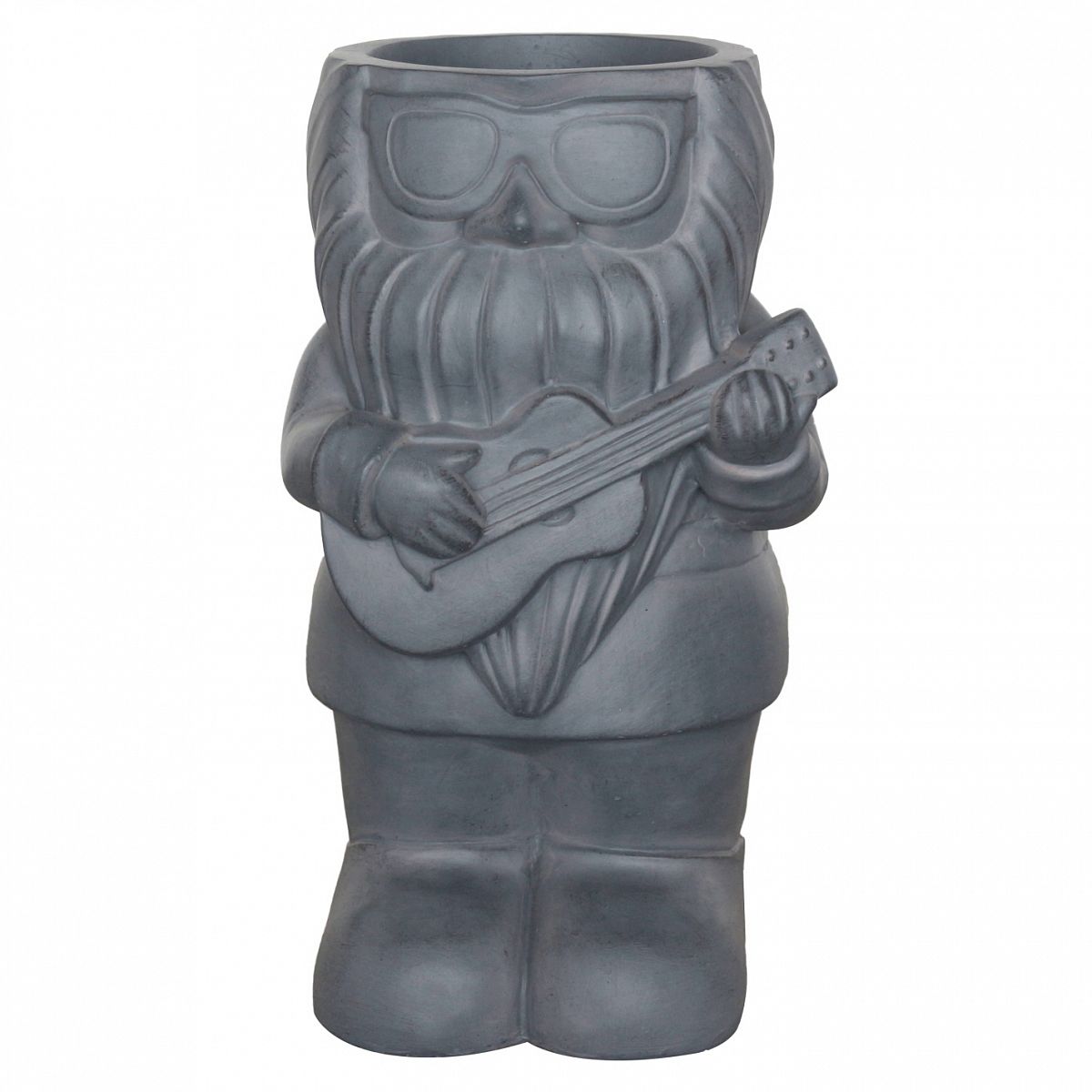 Gnome with a Guitar Oval Plant Pot Outdoor by Idealist Lite