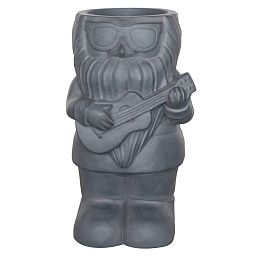 IDEALIST Lite Gnome with a Guitar Oval Plant Pot Outdoor