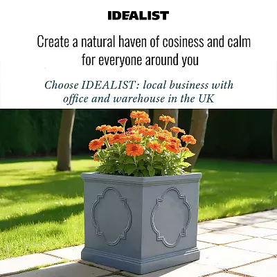IDEALIST Windsor Light Stone Square Garden Planter