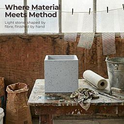 IDEALIST Lite Square Box Contemporary Marble Light Concrete Planter
