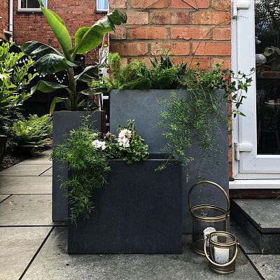 IDEALIST Lite Narrow Contemporary Light Concrete Trough Planter
