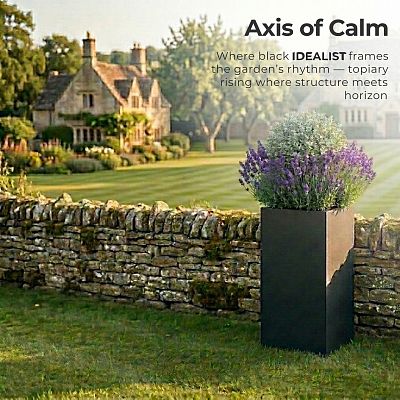 IDEALIST Lite Tall Square Contemporary Light Concrete Planter