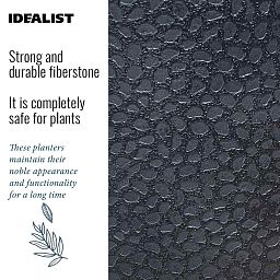 IDEALIST Lite Hammered Stone Cylinder Outdoor Planter