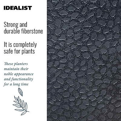 IDEALIST Lite Hammered Stone Cylinder Outdoor Planter