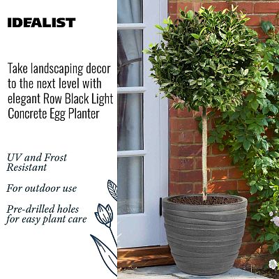 IDEALIST Lite Row Light Concrete Egg Planter