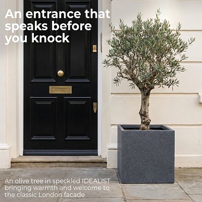 IDEALIST Lite Textured Concrete Effect Square Outdoor Planter