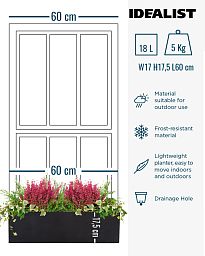 IDEALIST Lite Window Box Light Concrete Planter