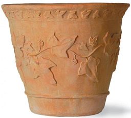 Ivy Fiberglass Round Terracotta Planter Pot In/Out