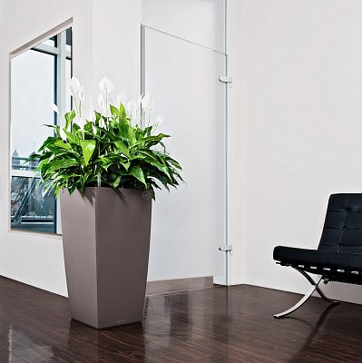 LECHUZA CUBICO Color Square Tall Poly Resin Self-watering Planter