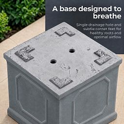 IDEALIST Lite Faux Lead Chelsea Box Square Light Concrete Planter