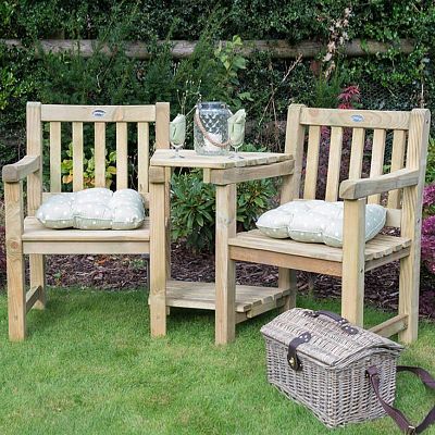Outdoor Wooden Harvington Love Seat by Forest Garden