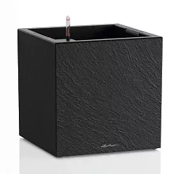 LECHUZA CANTO Slatestone Low Square Poly Resin Self-watering Planter
