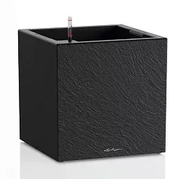 LECHUZA CANTO Slatestone Low Square Poly Resin Self-watering Planter