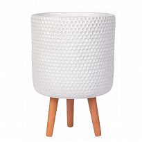 IDEALIST Lite Honeycomb Style White Cylinder Planter with Legs, Round ...