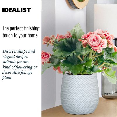 IDEALIST Lite Plaited Style Table and Hanging Plant Pot Dual Use Indoor Egg Planter