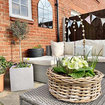 IDEALIST Lite Square Box Contemporary Marble Light Concrete Planter