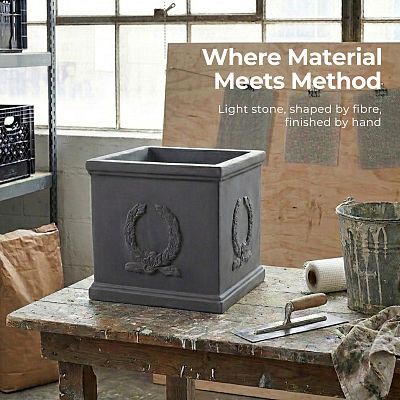 IDEALIST Kensington Light Stone Square Garden Planter