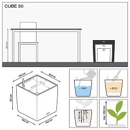 LECHUZA CUBE Square Poly Resin Self-watering Planter