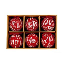 Christmas Tree Baubles HO-HO-HO Decoupage Balls