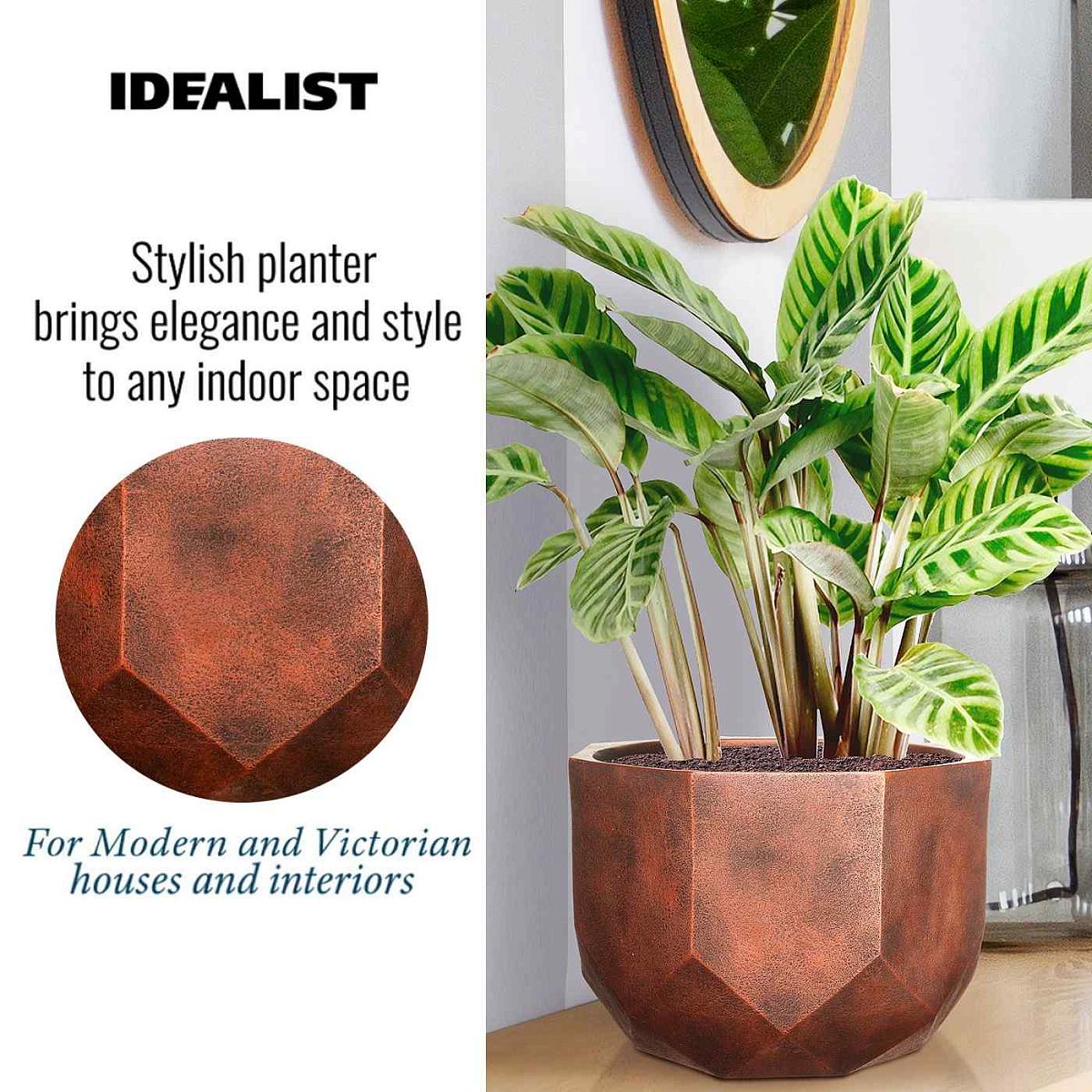 IDEALIST Lite Geometry Style Round Indoor Planter