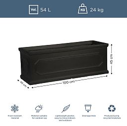 IDEALIST Lite Faux Lead Chelsea Light Concrete Through Planter