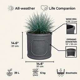 IDEALIST Chelsea Light Concrete Cylinder Garden Planter