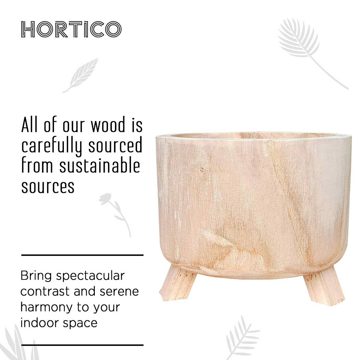 HORTICO GROWER Wooden House Planter with Legs, Indoor Plant Pot Stand with Waterproof Liner