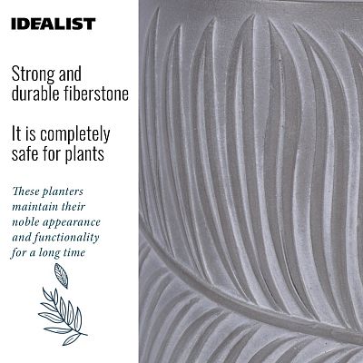 IDEALIST Lite Leaf Embossed Round Planter
