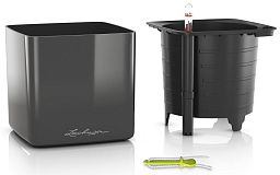 LECHUZA CUBE Glossy Square Poly Resin Indoor Self-watering Planter