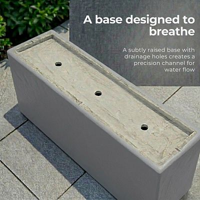 IDEALIST Lite Contemporary Light Concrete High Trough Planter Set