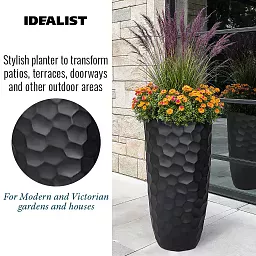 IDEALIST Lite Mosaic Style Tall Round Vase Planter Outdoor Plant Pot