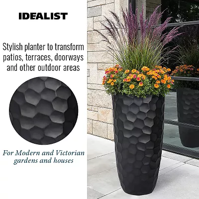 IDEALIST Lite Mosaic Style Tall Round Vase Planter Outdoor Plant Pot
