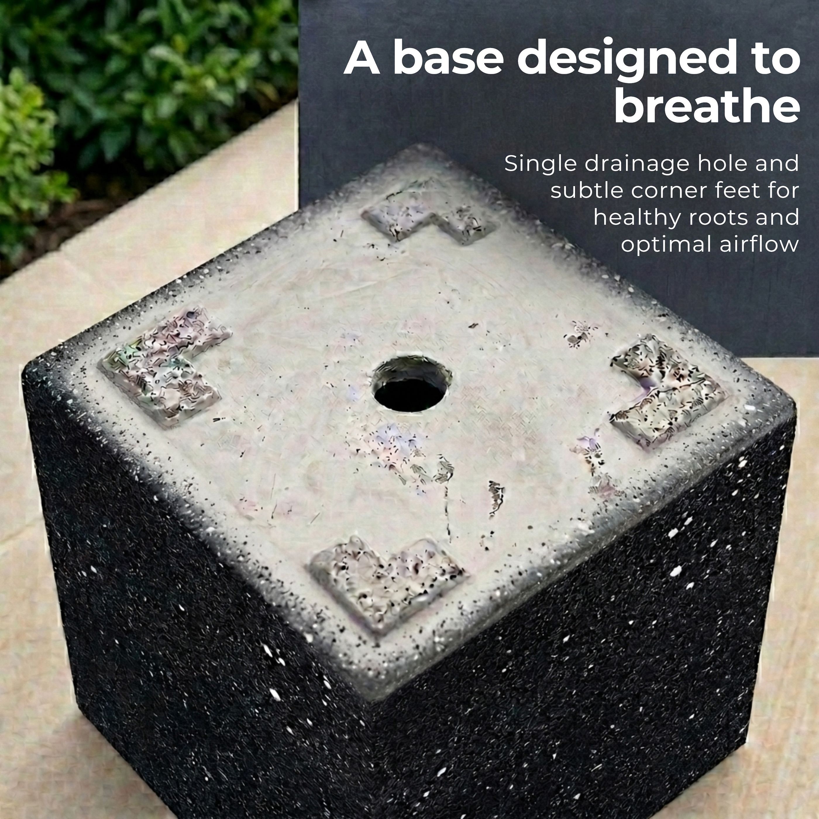 IDEALIST Lite Square Box Contemporary Marble Light Concrete Planter