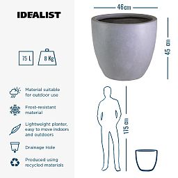 IDEALIST Lite Contemporary Light Concrete Egg Planter