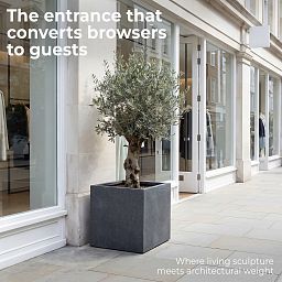 IDEALIST Lite Textured Concrete Effect Square Outdoor Planter