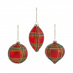 Christmas Tree Baubles Tartan Decorations